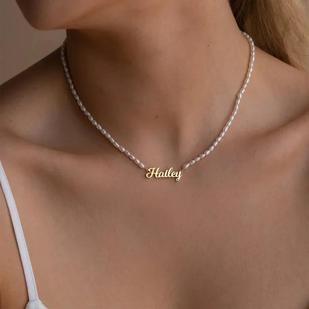 Colar personalizável - Corrente de pérolas - Modelo premium