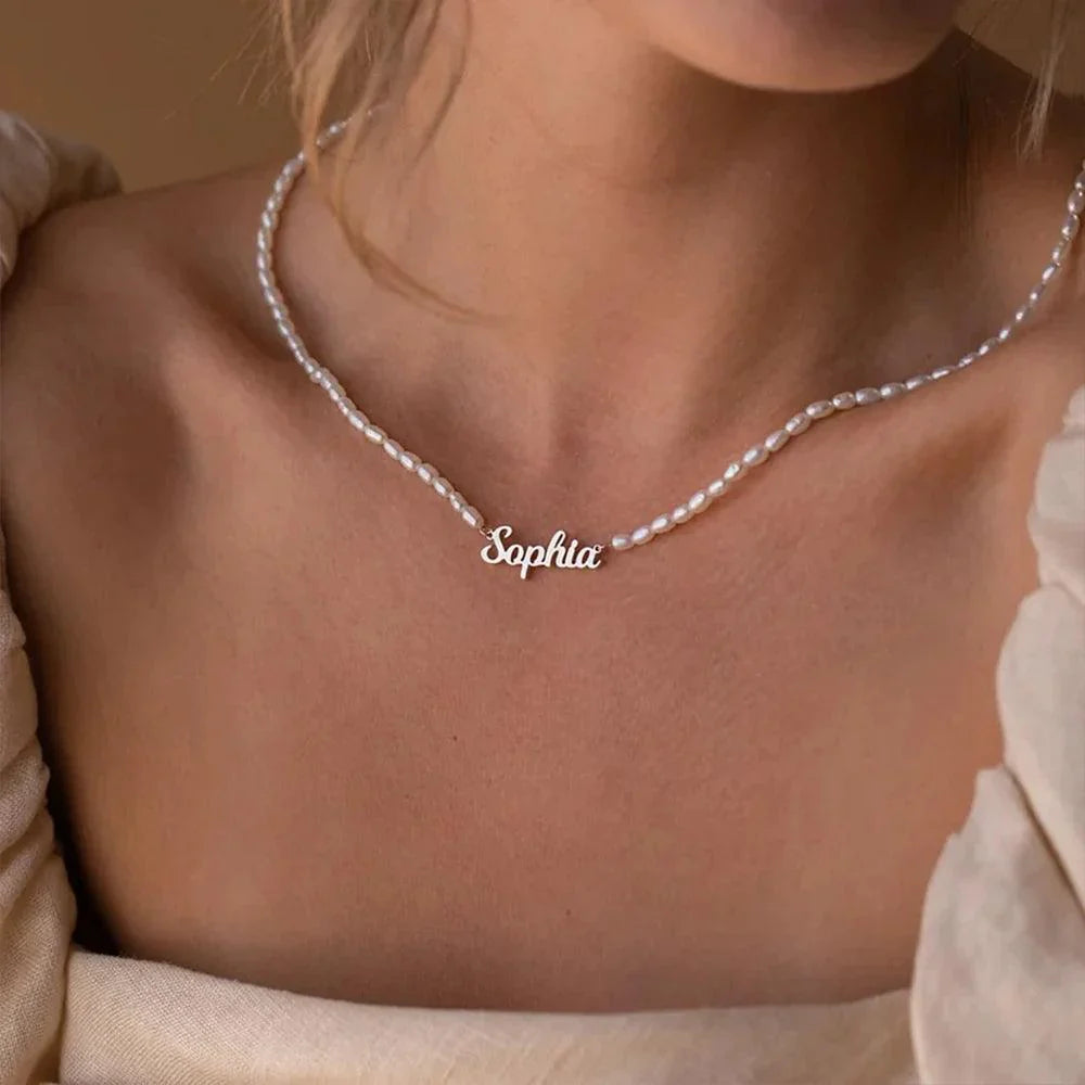 Colar personalizável - Corrente de pérolas - Modelo premium