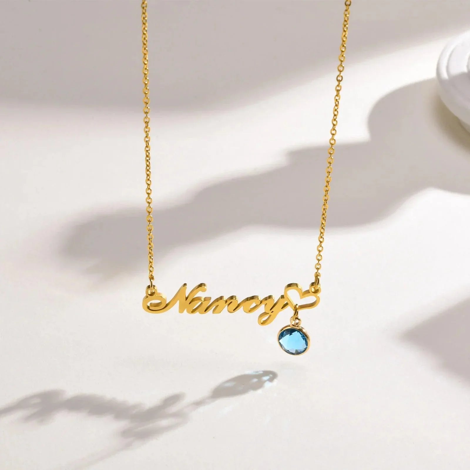 Colar personalizável - Pedra de aniversário - Banho em ouro 18k