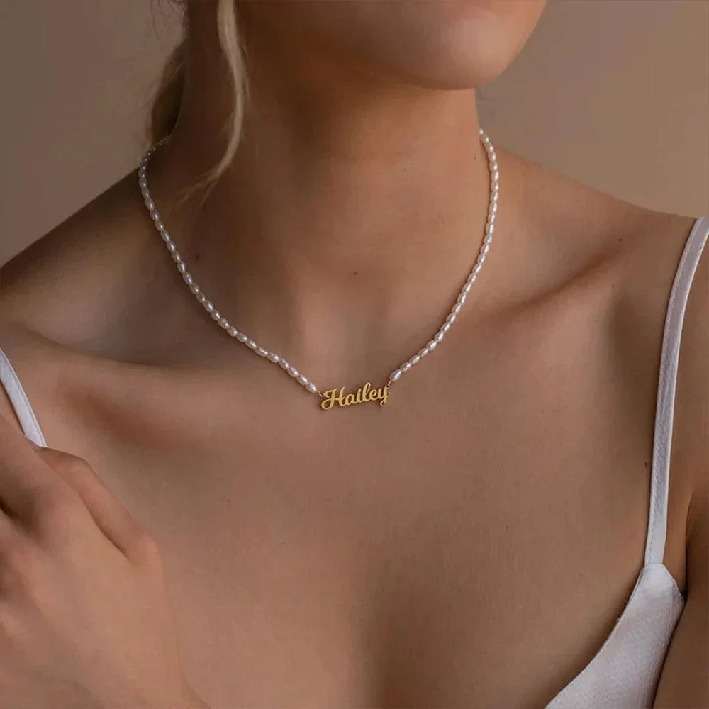 Colar personalizável - Corrente de pérolas - Modelo premium